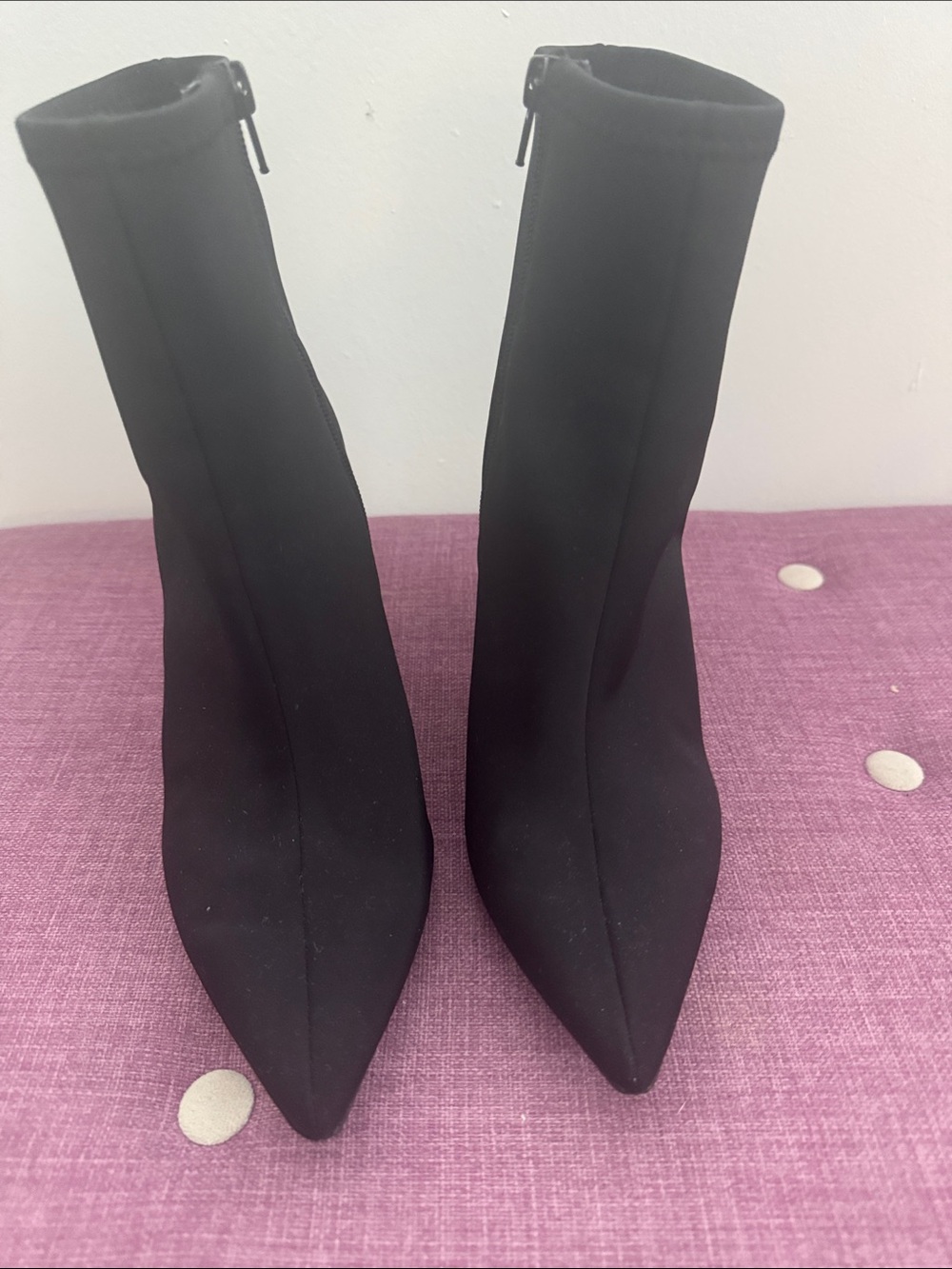 Jeffrey Campbell Black Pointed Toe Ankle Sock Boots